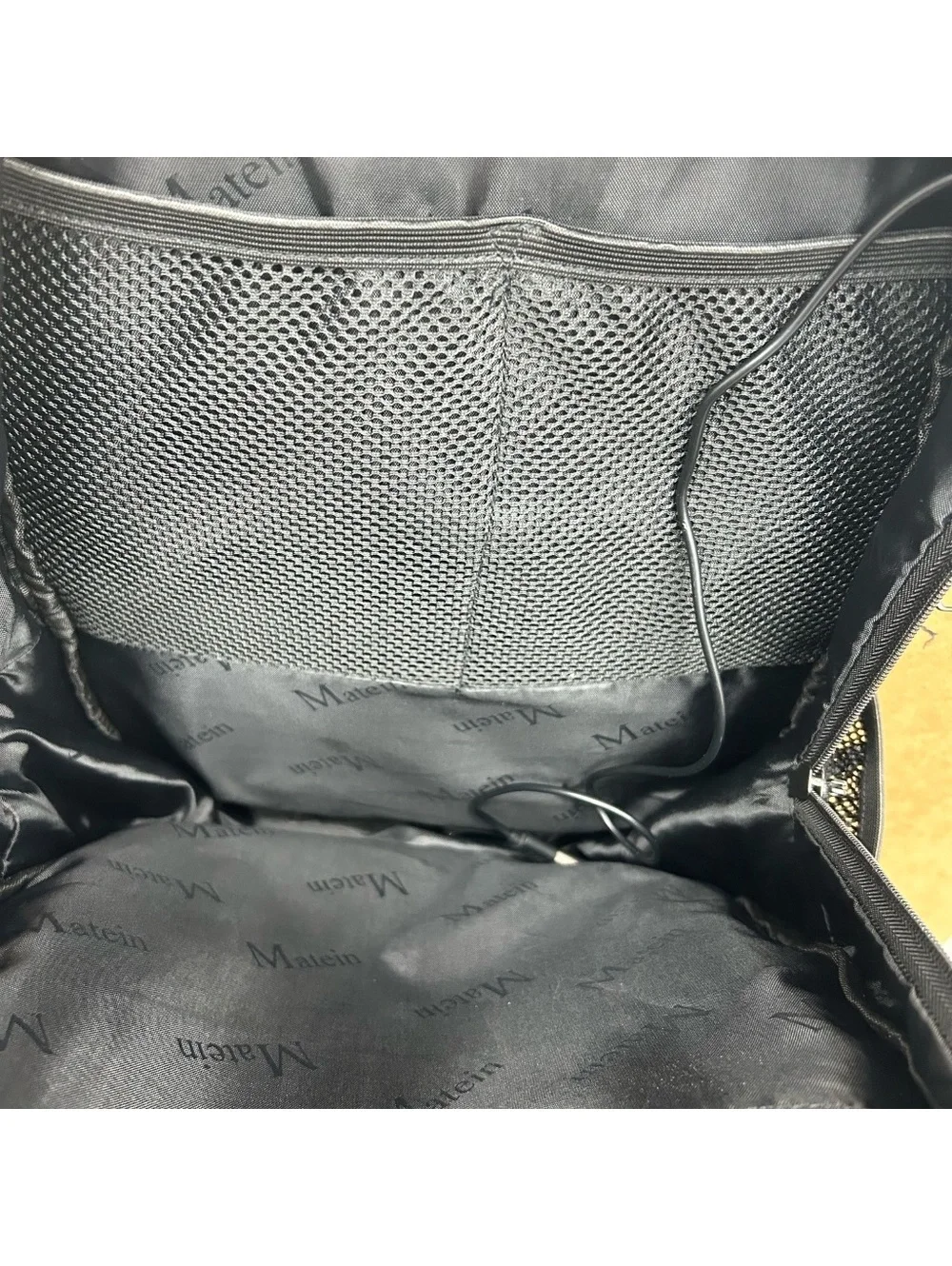 Matein Black Backpack with Multiple Compartments and Padded Straps